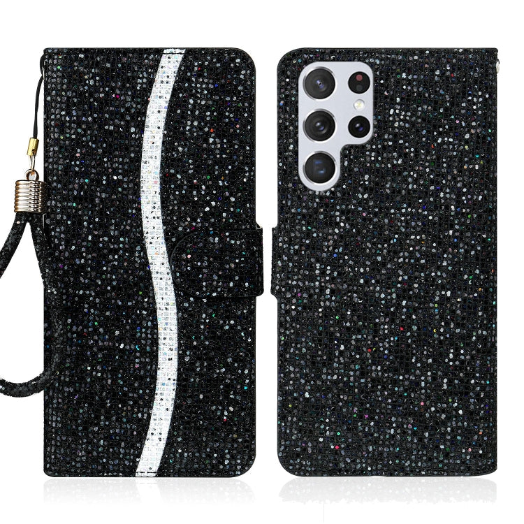 Custodia per telefono in pelle con glitter polvere, For Samsung Galaxy S23 5G, For Samsung Galaxy S23+ 5G, For Samsung Galaxy S23 Ultra 5G, For Samsung Galaxy A14 5G