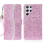 Custodia per telefono in pelle con glitter polvere, For Samsung Galaxy S23 5G, For Samsung Galaxy S23+ 5G, For Samsung Galaxy S23 Ultra 5G, For Samsung Galaxy A14 5G