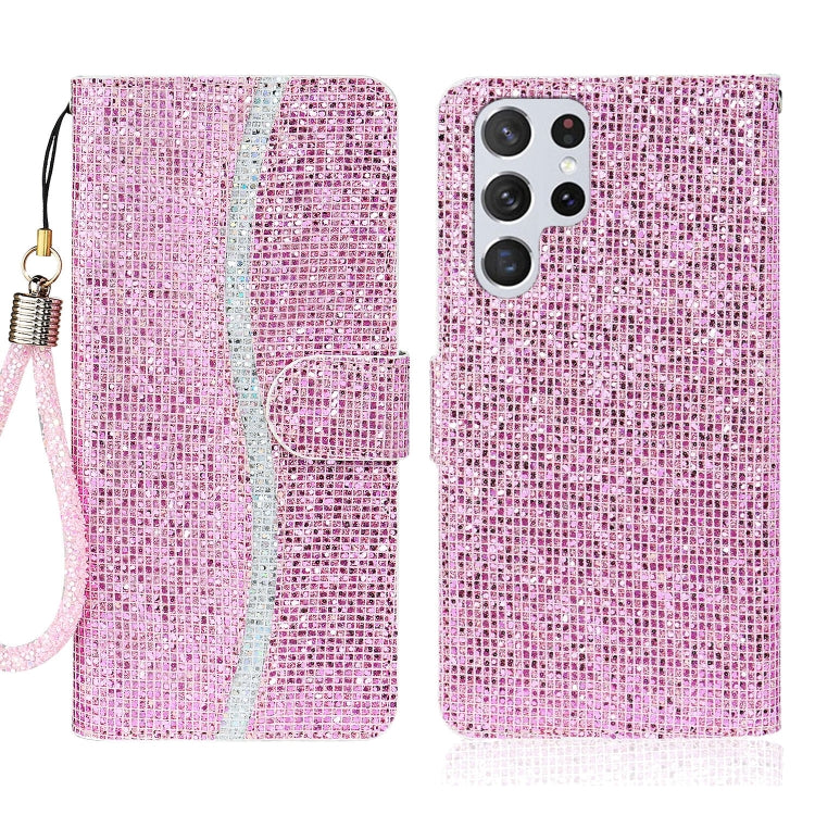 Custodia per telefono in pelle con glitter polvere, For Samsung Galaxy S23 5G, For Samsung Galaxy S23+ 5G, For Samsung Galaxy S23 Ultra 5G, For Samsung Galaxy A14 5G