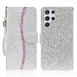 Custodia per telefono in pelle con glitter polvere, For Samsung Galaxy S23 5G, For Samsung Galaxy S23+ 5G, For Samsung Galaxy S23 Ultra 5G, For Samsung Galaxy A14 5G