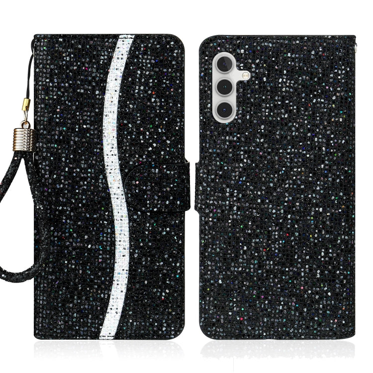 Custodia per telefono in pelle con glitter polvere, For Samsung Galaxy S23 5G, For Samsung Galaxy S23+ 5G, For Samsung Galaxy S23 Ultra 5G, For Samsung Galaxy A14 5G