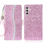 Custodia per telefono in pelle con glitter polvere, For Samsung Galaxy S23 5G, For Samsung Galaxy S23+ 5G, For Samsung Galaxy S23 Ultra 5G, For Samsung Galaxy A14 5G