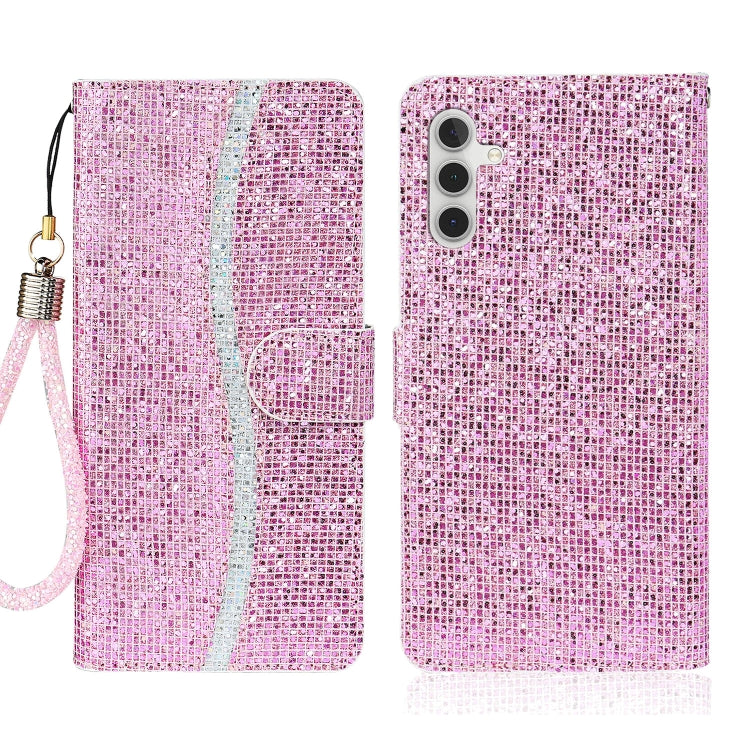 Custodia per telefono in pelle con glitter polvere, For Samsung Galaxy S23 5G, For Samsung Galaxy S23+ 5G, For Samsung Galaxy S23 Ultra 5G, For Samsung Galaxy A14 5G