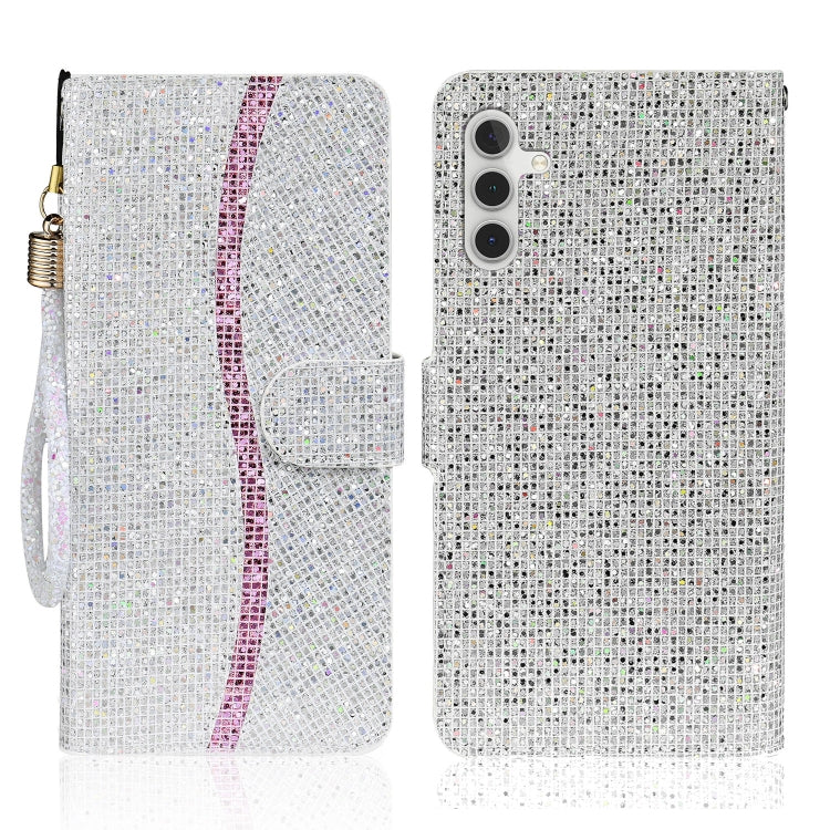 Custodia per telefono in pelle con glitter polvere, For Samsung Galaxy S23 5G, For Samsung Galaxy S23+ 5G, For Samsung Galaxy S23 Ultra 5G, For Samsung Galaxy A14 5G