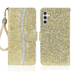 Custodia per telefono in pelle con glitter polvere, For Samsung Galaxy S23 5G, For Samsung Galaxy S23+ 5G, For Samsung Galaxy S23 Ultra 5G, For Samsung Galaxy A14 5G