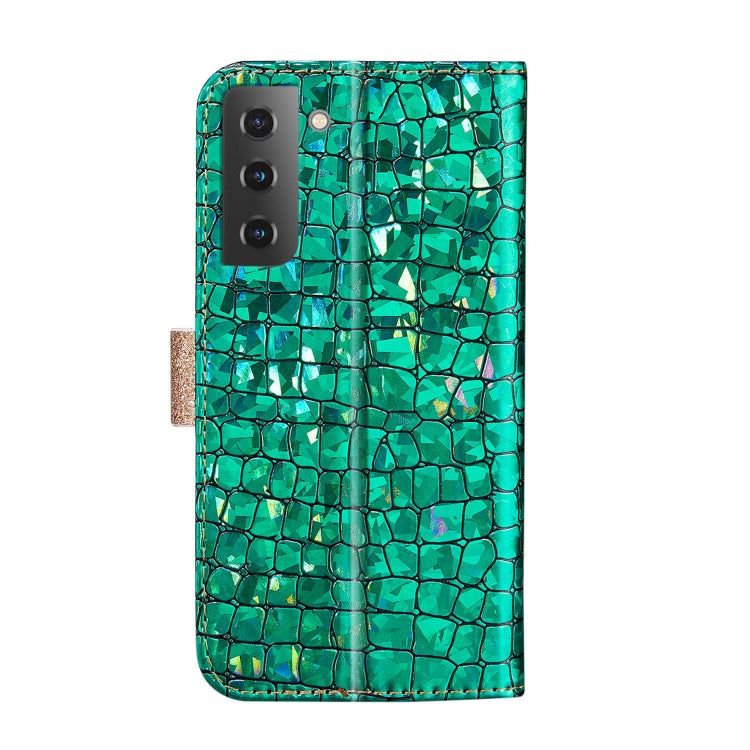 Custodia per telefono in pelle con texture coccodrillo in polvere glitterata laser, For Samsung Galaxy S23 5G, For Samsung Galaxy S23+ 5G, For Samsung Galaxy S23 Ultra 5G, For Samsung Galaxy A14 5G