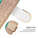 Custodia per telefono in pelle con texture coccodrillo in polvere glitterata laser, For Samsung Galaxy S23 5G, For Samsung Galaxy S23+ 5G, For Samsung Galaxy S23 Ultra 5G, For Samsung Galaxy A14 5G