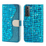 Custodia per telefono in pelle con texture coccodrillo in polvere glitterata laser, For Samsung Galaxy S23 5G, For Samsung Galaxy S23+ 5G, For Samsung Galaxy S23 Ultra 5G, For Samsung Galaxy A14 5G