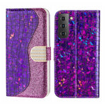 Custodia per telefono in pelle con texture coccodrillo in polvere glitterata laser, For Samsung Galaxy S23 5G, For Samsung Galaxy S23+ 5G, For Samsung Galaxy S23 Ultra 5G, For Samsung Galaxy A14 5G