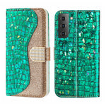 Custodia per telefono in pelle con texture coccodrillo in polvere glitterata laser, For Samsung Galaxy S23 5G, For Samsung Galaxy S23+ 5G, For Samsung Galaxy S23 Ultra 5G, For Samsung Galaxy A14 5G