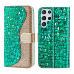 Custodia per telefono in pelle con texture coccodrillo in polvere glitterata laser, For Samsung Galaxy S23 5G, For Samsung Galaxy S23+ 5G, For Samsung Galaxy S23 Ultra 5G, For Samsung Galaxy A14 5G