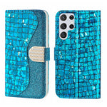 Custodia per telefono in pelle con texture coccodrillo in polvere glitterata laser, For Samsung Galaxy S23 5G, For Samsung Galaxy S23+ 5G, For Samsung Galaxy S23 Ultra 5G, For Samsung Galaxy A14 5G