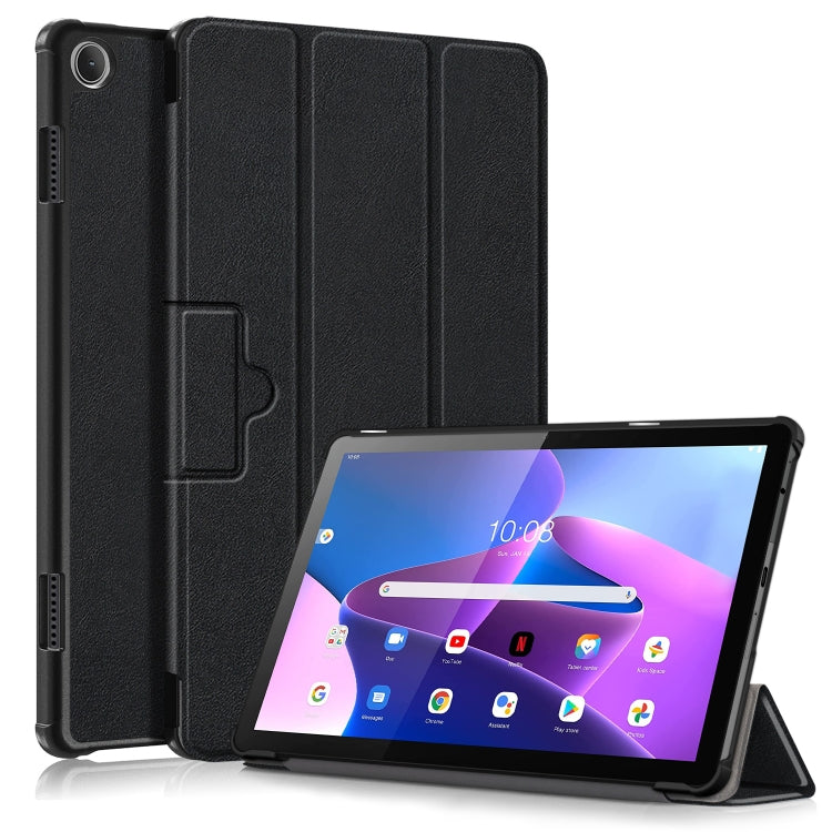 Custodia Smart Tablet in pelle con struttura Custer con fibbia magnetica pieghevole a 3 pieghe, For Lenovo Tab M10 10.1 3rd Gen