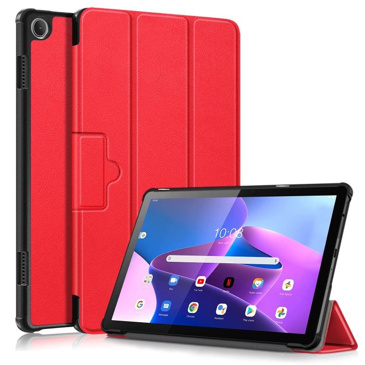 Custodia Smart Tablet in pelle con struttura Custer con fibbia magnetica pieghevole a 3 pieghe, For Lenovo Tab M10 10.1 3rd Gen