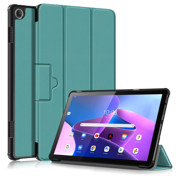 Custodia Smart Tablet in pelle con struttura Custer con fibbia magnetica pieghevole a 3 pieghe, For Lenovo Tab M10 10.1 3rd Gen