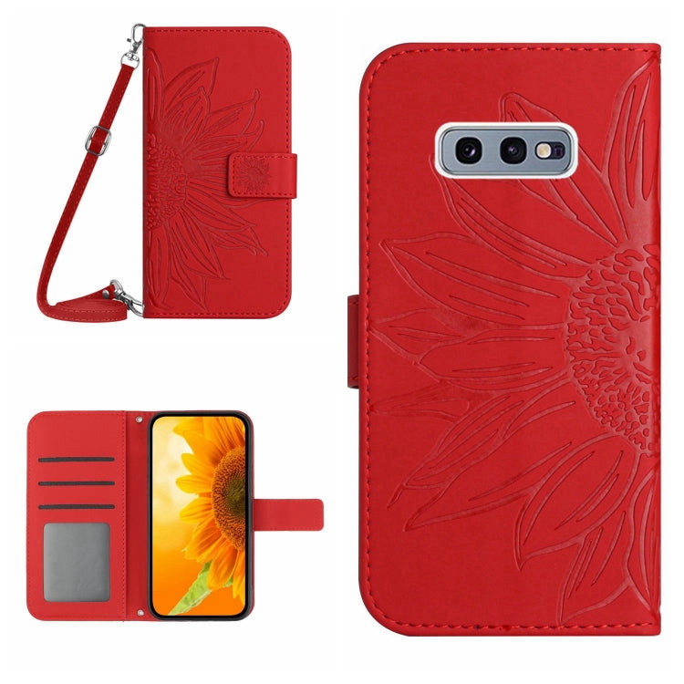Skin Feel Custodia per cellulare in pelle con motivo a fiori di sole, For Samsung Galaxy S10E, For Samsung Galaxy S20