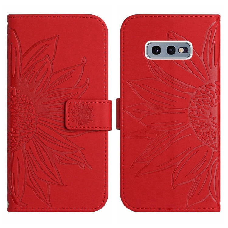 Skin Feel Custodia per cellulare in pelle con motivo a fiori di sole, For Samsung Galaxy S10E, For Samsung Galaxy S20