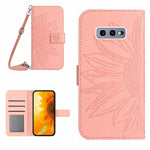 Skin Feel Custodia per cellulare in pelle con motivo a fiori di sole, For Samsung Galaxy S10E, For Samsung Galaxy S20