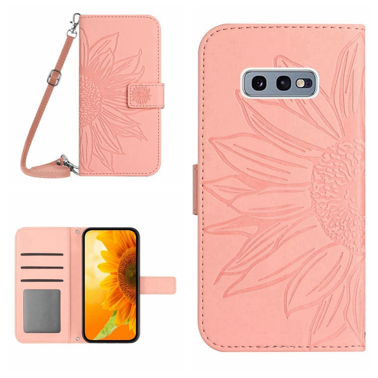 Skin Feel Custodia per cellulare in pelle con motivo a fiori di sole, For Samsung Galaxy S10E, For Samsung Galaxy S20