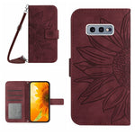 Skin Feel Custodia per cellulare in pelle con motivo a fiori di sole, For Samsung Galaxy S10E, For Samsung Galaxy S20