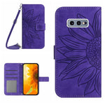 Skin Feel Custodia per cellulare in pelle con motivo a fiori di sole, For Samsung Galaxy S10E, For Samsung Galaxy S20