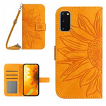 Skin Feel Custodia per cellulare in pelle con motivo a fiori di sole, For Samsung Galaxy S10E, For Samsung Galaxy S20