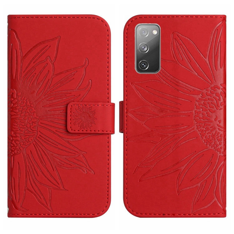 Skin Feel Custodia per cellulare in pelle con motivo a fiori di sole, For Samsung Galaxy S20 FE, For Samsung Galaxy S20+