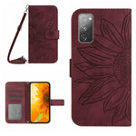 Skin Feel Custodia per cellulare in pelle con motivo a fiori di sole, For Samsung Galaxy S20 FE, For Samsung Galaxy S20+