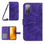 Skin Feel Custodia per cellulare in pelle con motivo a fiori di sole, For Samsung Galaxy S20 FE, For Samsung Galaxy S20+