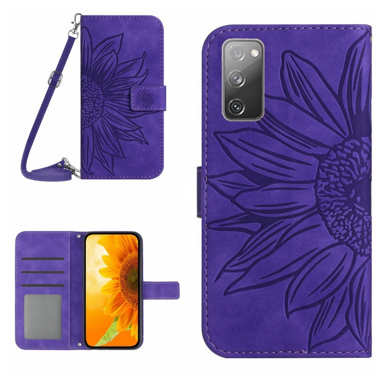 Skin Feel Custodia per cellulare in pelle con motivo a fiori di sole, For Samsung Galaxy S20 FE, For Samsung Galaxy S20+
