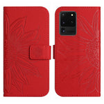 Skin Feel Custodia per cellulare in pelle con motivo a fiori di sole, For Samsung Galaxy S20 Ultra, For Samsung Galaxy S21 5G