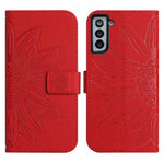 Skin Feel Custodia per cellulare in pelle con motivo a fiori di sole, For Samsung Galaxy S21 FE 5G, For Samsung Galaxy S21+ 5G