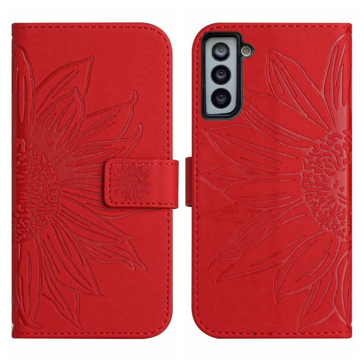 Skin Feel Custodia per cellulare in pelle con motivo a fiori di sole, For Samsung Galaxy S21 FE 5G, For Samsung Galaxy S21+ 5G