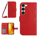 Skin Feel Custodia per cellulare in pelle con motivo a fiori di sole, For Samsung Galaxy S23+ 5G, For Samsung Galaxy Xcover6 Pro