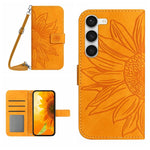 Skin Feel Custodia per cellulare in pelle con motivo a fiori di sole, For Samsung Galaxy S23+ 5G, For Samsung Galaxy Xcover6 Pro