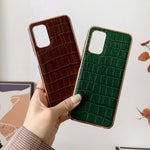Custodia per telefono galvanica in vera pelle con trama di coccodrillo, For Samsung Galaxy A13 4G, For Samsung Galaxy A23 4G/5G, For Samsung Galaxy A33 5G, For Samsung Galaxy A53 5G, For Samsung Galaxy A73 5G, For Samsung Galaxy Z Flip3 5G