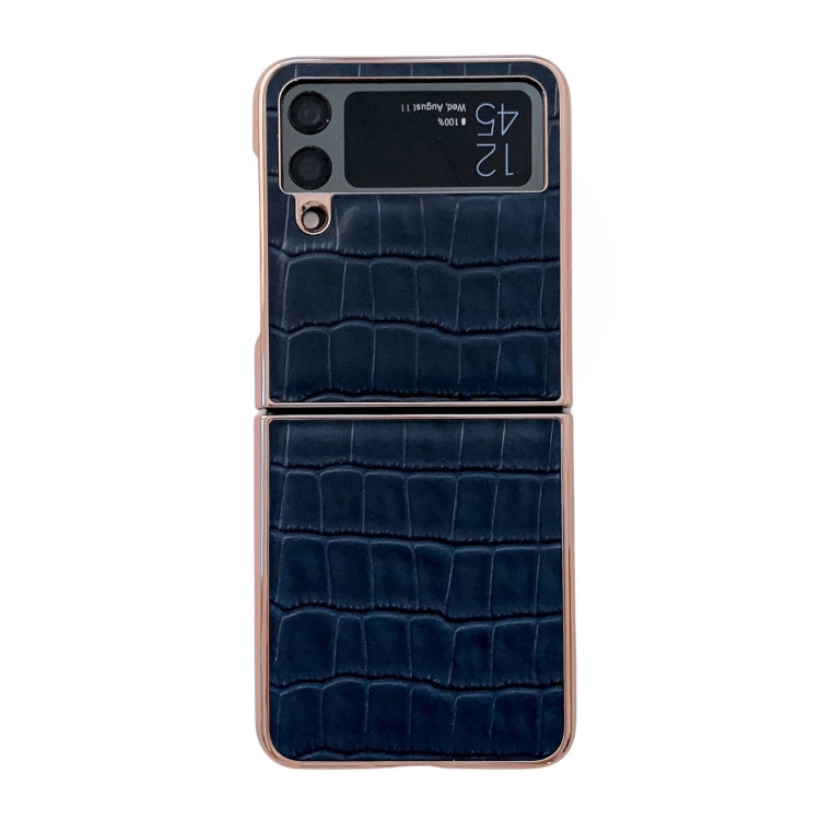 Custodia per telefono galvanica in vera pelle con trama di coccodrillo, For Samsung Galaxy A13 4G, For Samsung Galaxy A23 4G/5G, For Samsung Galaxy A33 5G, For Samsung Galaxy A53 5G, For Samsung Galaxy A73 5G, For Samsung Galaxy Z Flip3 5G