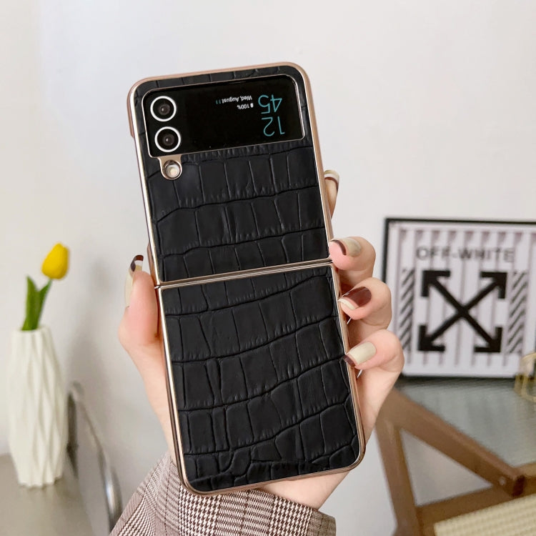 Custodia per telefono galvanica in vera pelle con trama di coccodrillo, For Samsung Galaxy Z Flip4 5G, For Samsung Galaxy Z Fold3 5G, For Samsung Galaxy Z Fold4 5G, For Xiaomi Mix Fold 2, For Google Pixel 7, For Google Pixel 6