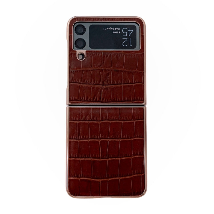 Custodia per telefono galvanica in vera pelle con trama di coccodrillo, For Samsung Galaxy Z Flip4 5G, For Samsung Galaxy Z Fold3 5G, For Samsung Galaxy Z Fold4 5G, For Xiaomi Mix Fold 2, For Google Pixel 7, For Google Pixel 6