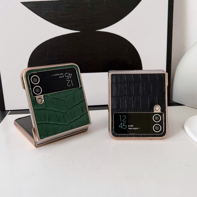 Custodia per telefono galvanica in vera pelle con trama di coccodrillo, For Samsung Galaxy Z Flip4 5G, For Samsung Galaxy Z Fold3 5G, For Samsung Galaxy Z Fold4 5G, For Xiaomi Mix Fold 2, For Google Pixel 7, For Google Pixel 6