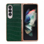 Custodia per telefono galvanica in vera pelle con trama di coccodrillo, For Samsung Galaxy Z Flip4 5G, For Samsung Galaxy Z Fold3 5G, For Samsung Galaxy Z Fold4 5G, For Xiaomi Mix Fold 2, For Google Pixel 7, For Google Pixel 6