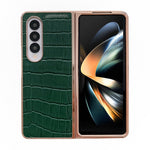 Custodia per telefono galvanica in vera pelle con trama di coccodrillo, For Samsung Galaxy Z Flip4 5G, For Samsung Galaxy Z Fold3 5G, For Samsung Galaxy Z Fold4 5G, For Xiaomi Mix Fold 2, For Google Pixel 7, For Google Pixel 6