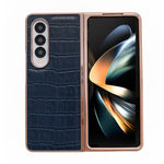 Custodia per telefono galvanica in vera pelle con trama di coccodrillo, For Samsung Galaxy Z Flip4 5G, For Samsung Galaxy Z Fold3 5G, For Samsung Galaxy Z Fold4 5G, For Xiaomi Mix Fold 2, For Google Pixel 7, For Google Pixel 6