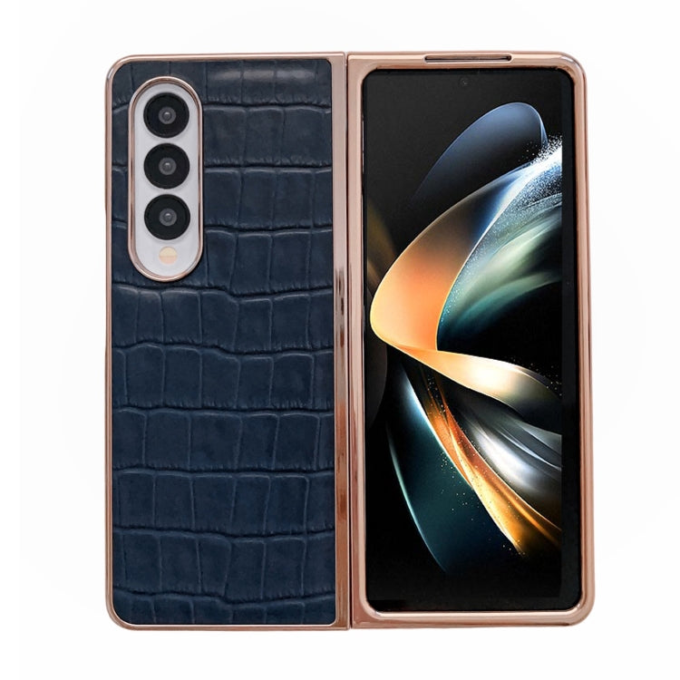 Custodia per telefono galvanica in vera pelle con trama di coccodrillo, For Samsung Galaxy Z Flip4 5G, For Samsung Galaxy Z Fold3 5G, For Samsung Galaxy Z Fold4 5G, For Xiaomi Mix Fold 2, For Google Pixel 7, For Google Pixel 6