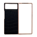 Custodia per telefono galvanica in vera pelle con trama di coccodrillo, For Samsung Galaxy Z Flip4 5G, For Samsung Galaxy Z Fold3 5G, For Samsung Galaxy Z Fold4 5G, For Xiaomi Mix Fold 2, For Google Pixel 7, For Google Pixel 6