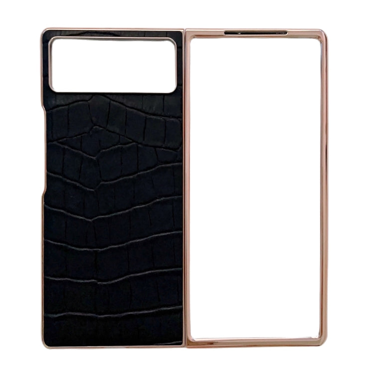 Custodia per telefono galvanica in vera pelle con trama di coccodrillo, For Samsung Galaxy Z Flip4 5G, For Samsung Galaxy Z Fold3 5G, For Samsung Galaxy Z Fold4 5G, For Xiaomi Mix Fold 2, For Google Pixel 7, For Google Pixel 6