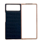 Custodia per telefono galvanica in vera pelle con trama di coccodrillo, For Samsung Galaxy Z Flip4 5G, For Samsung Galaxy Z Fold3 5G, For Samsung Galaxy Z Fold4 5G, For Xiaomi Mix Fold 2, For Google Pixel 7, For Google Pixel 6