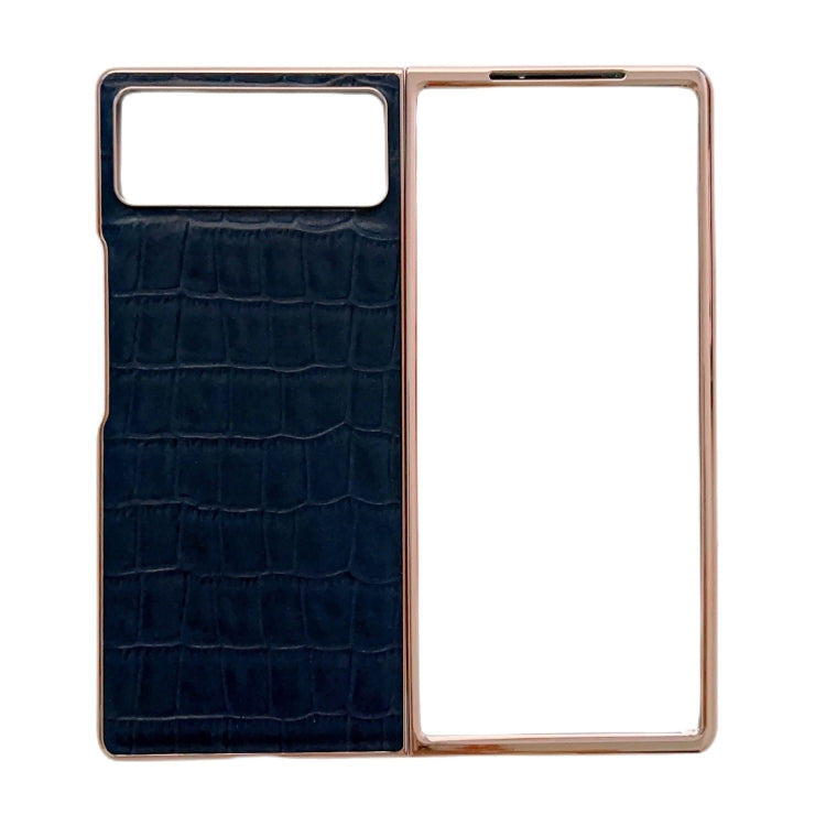 Custodia per telefono galvanica in vera pelle con trama di coccodrillo, For Samsung Galaxy Z Flip4 5G, For Samsung Galaxy Z Fold3 5G, For Samsung Galaxy Z Fold4 5G, For Xiaomi Mix Fold 2, For Google Pixel 7, For Google Pixel 6