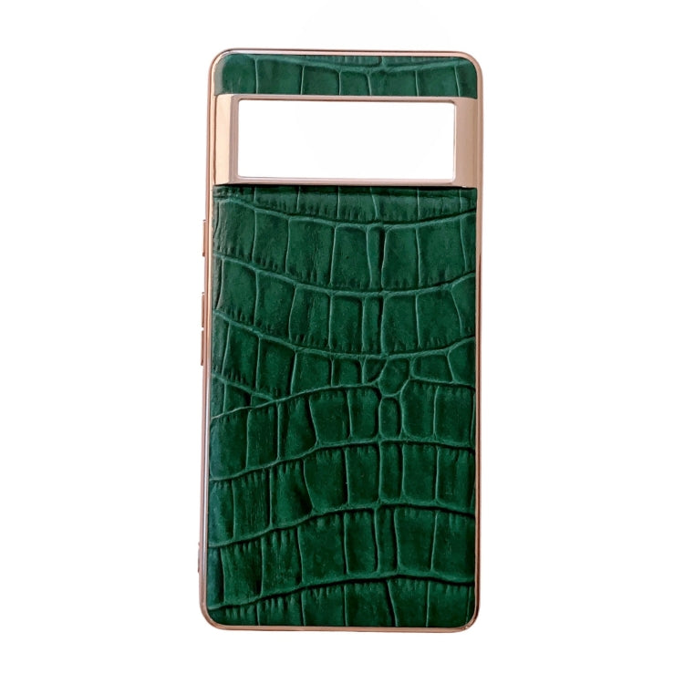 Custodia per telefono galvanica in vera pelle con trama di coccodrillo, For Samsung Galaxy Z Flip4 5G, For Samsung Galaxy Z Fold3 5G, For Samsung Galaxy Z Fold4 5G, For Xiaomi Mix Fold 2, For Google Pixel 7, For Google Pixel 6