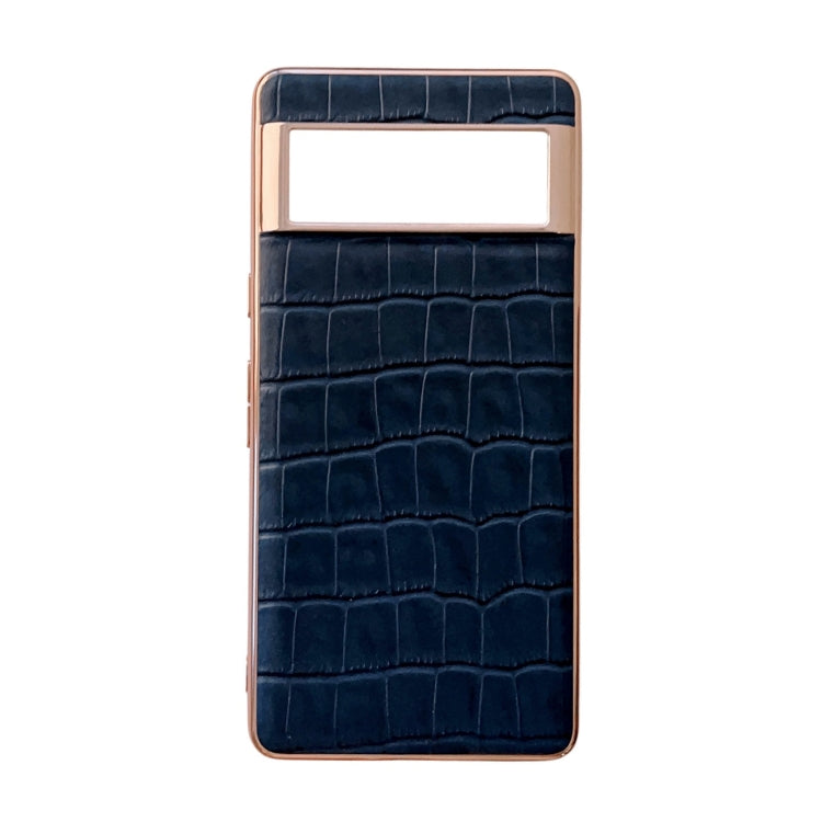 Custodia per telefono galvanica in vera pelle con trama di coccodrillo, For Google Pixel 6 Pro, For Google Pixel 6a